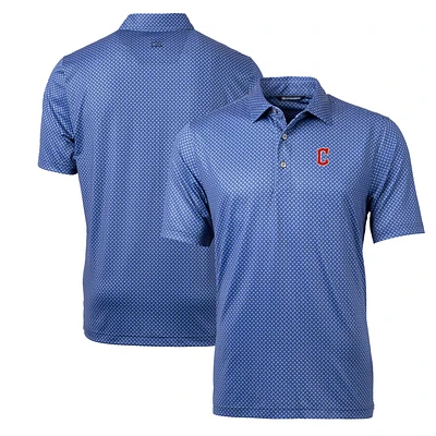 Men's Cutter & Buck Navy Cleveland Guardians Pike Banner Print Polo