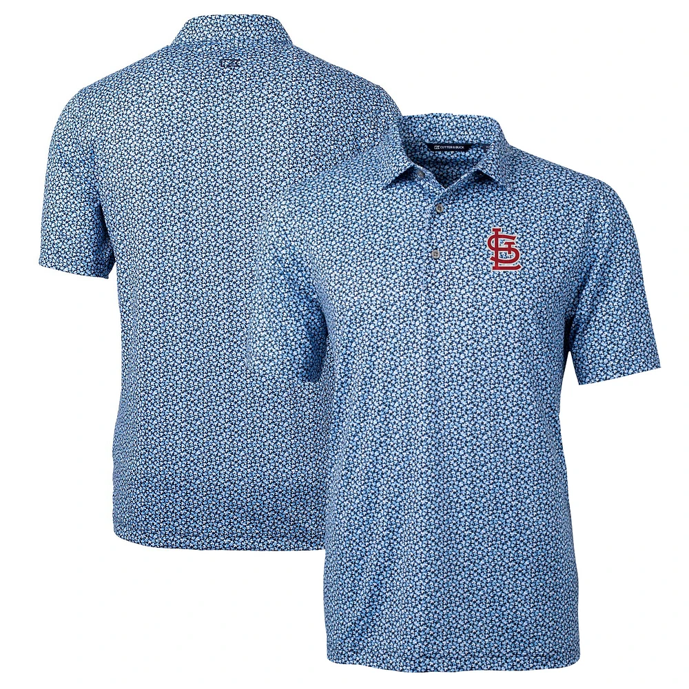 Men's Cutter & Buck White St. Louis Cardinals Pike Magnolia Stretch Polo