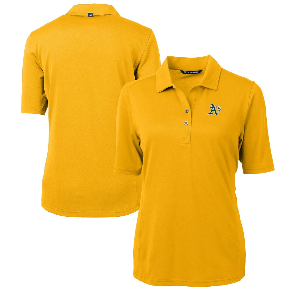 Women's Cutter & Buck Gold Athletics Virtue Eco Pique Recycled Polo