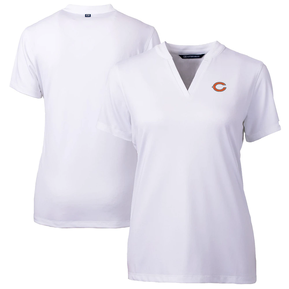 Women's Cutter & Buck White Chicago Bears Forge Stretch Blade Polo
