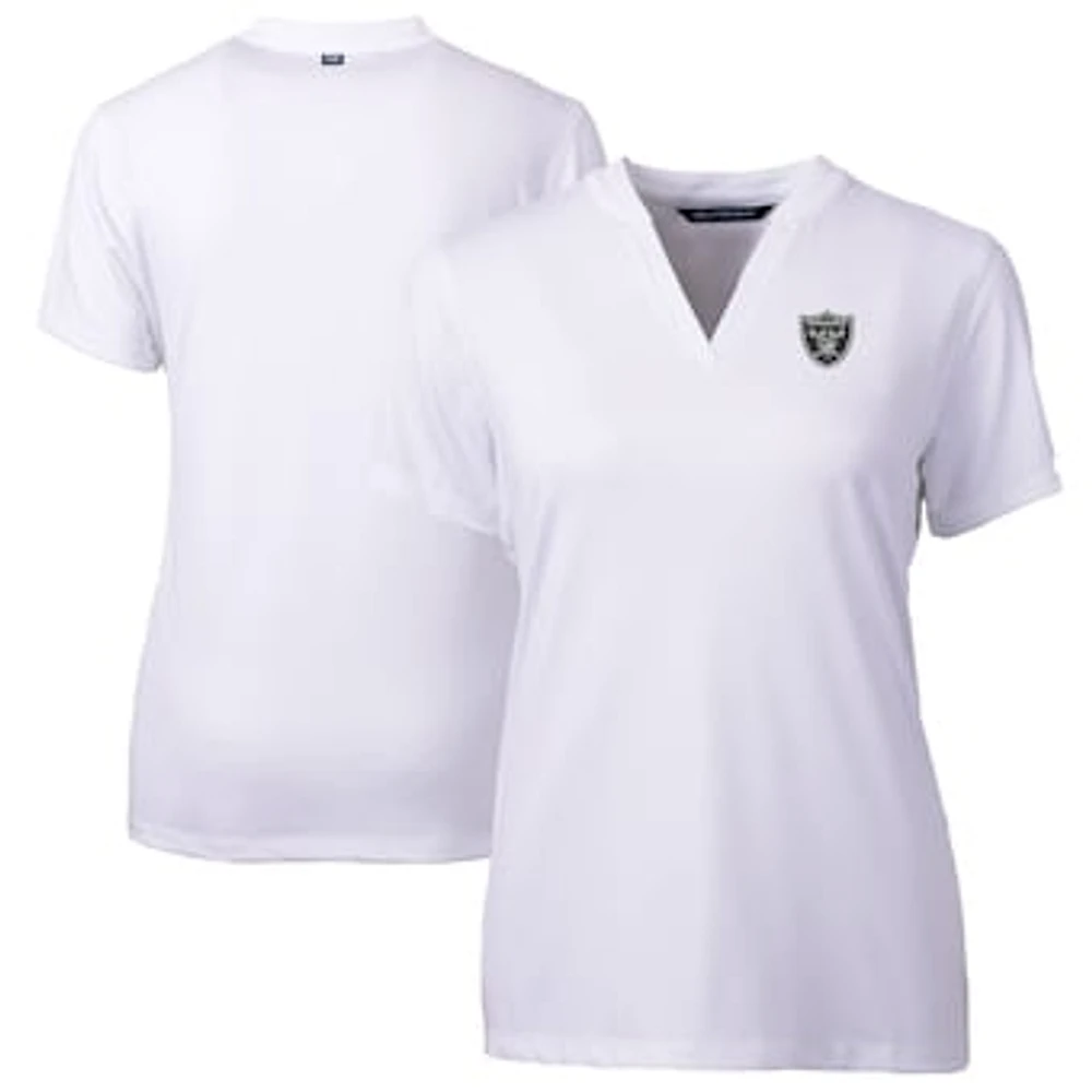 Women's Cutter & Buck White Las Vegas Raiders Forge Stretch Blade Polo