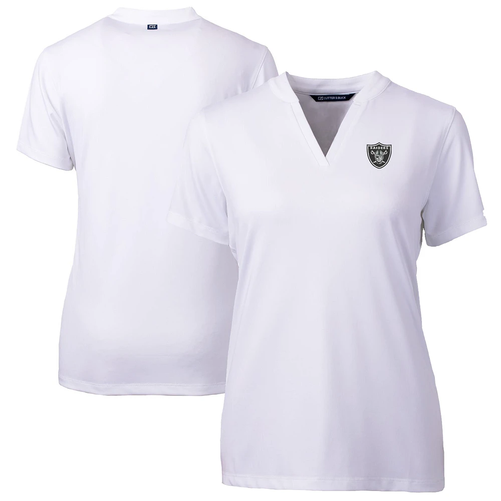 Women's Cutter & Buck White Las Vegas Raiders Forge Stretch Blade Polo