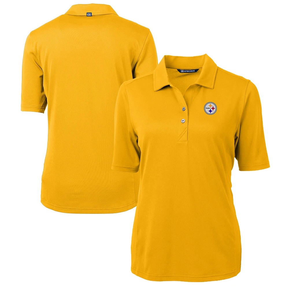 Women's Cutter & Buck Gold Pittsburgh Steelers Virtue Eco Pique Recycled Polo