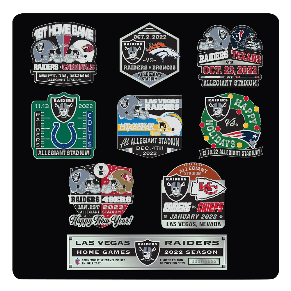 Mojo Las Vegas Raiders 9-Pack Collector Pin Set
