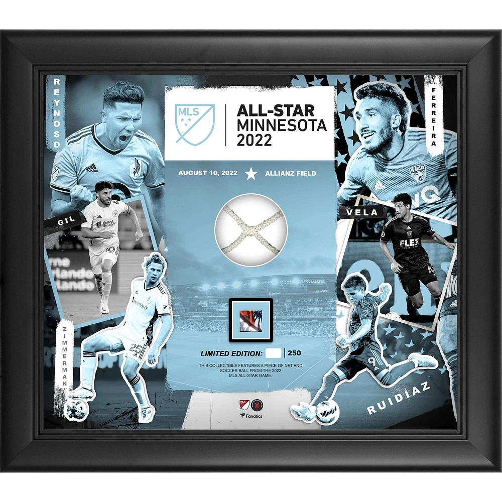 2022 MLS All-Star Game Framed 15" x 17" Collage with a Piece of Game-Used Soccer Ball & Net - Limited Edition of 250