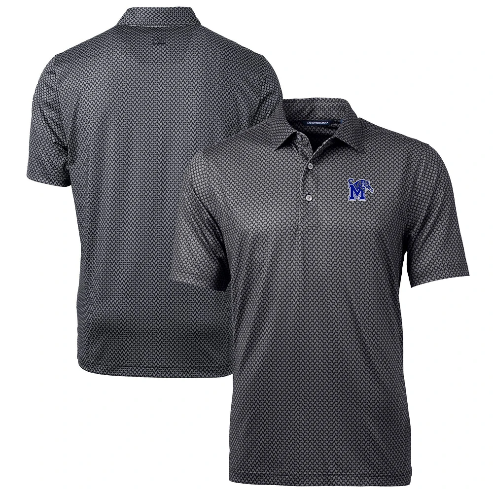 Men's Cutter & Buck Black Memphis Tigers Big & Tall Pike Banner Print Polo
