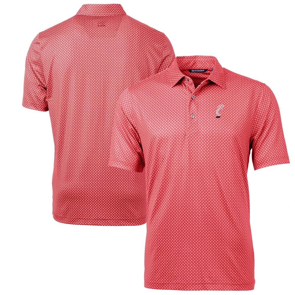 Men's Cutter & Buck Red Cincinnati Bearcats Big Tall Pike Banner Print Polo