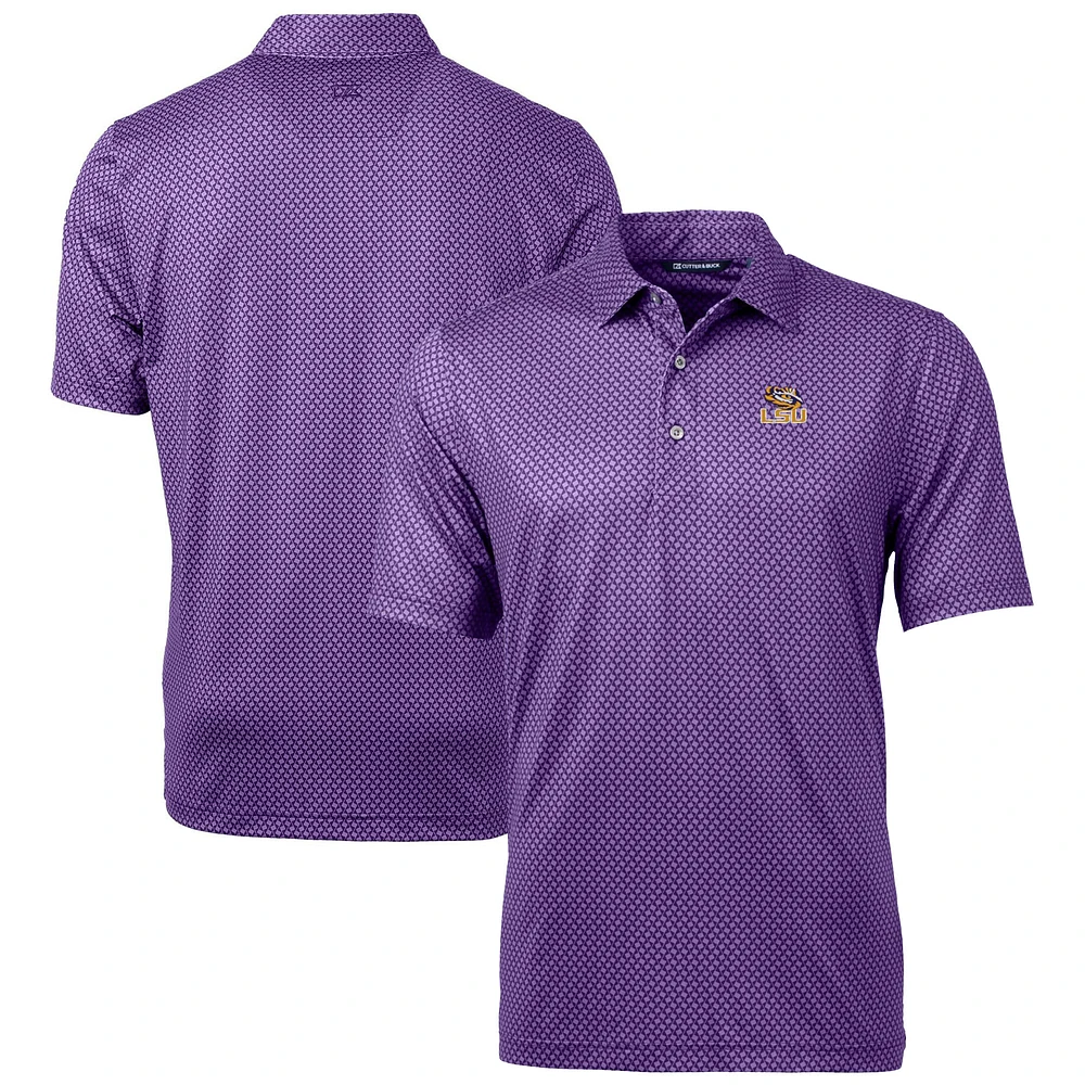 Men's Cutter & Buck Purple LSU Tigers Big & Tall Pike Banner Print Polo