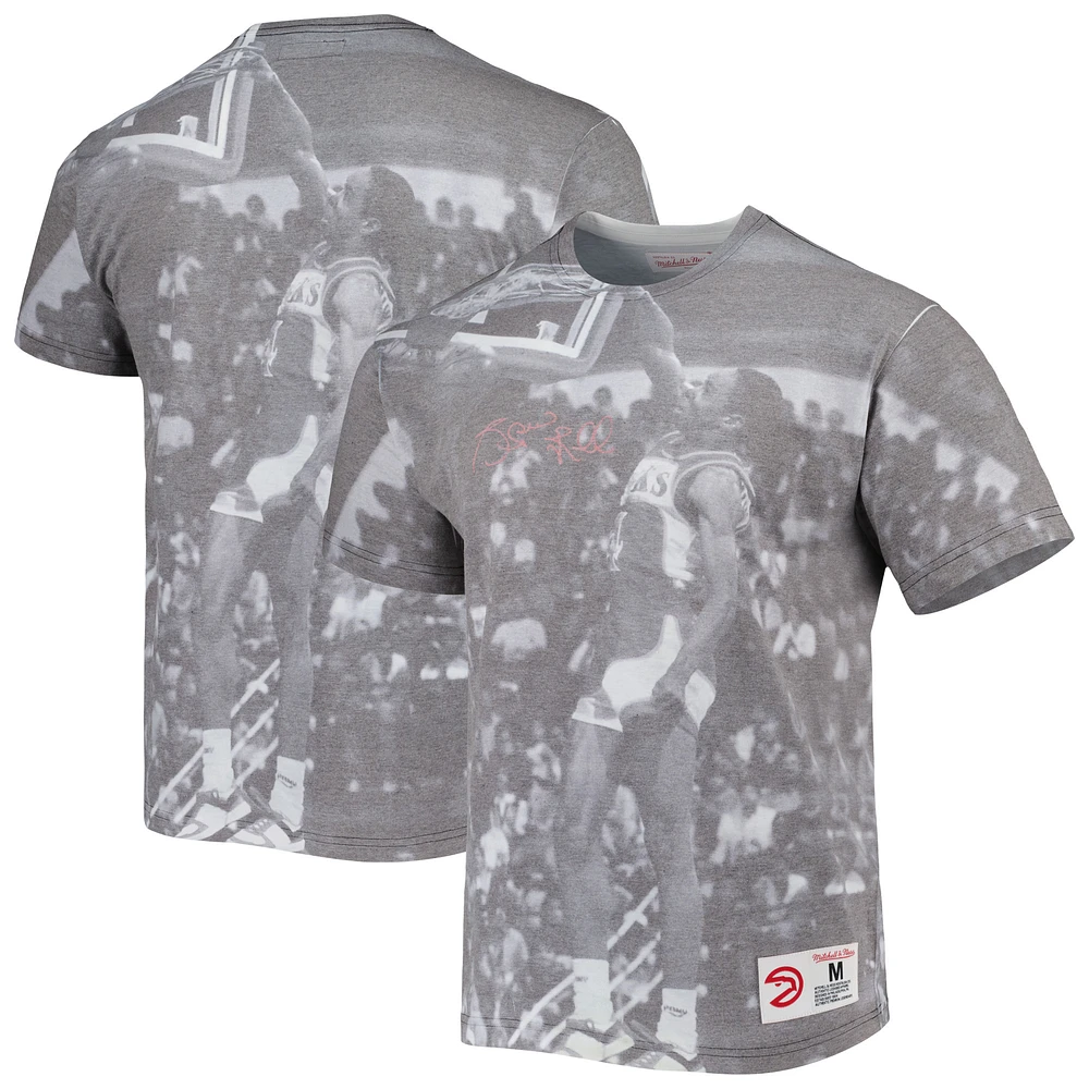 Men's Mitchell & Ness Spud Webb Heather Gray Atlanta Hawks Above The Rim T-Shirt