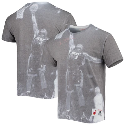 Men's Mitchell & Ness Dwyane Wade Heather Gray Miami Heat Above The Rim T-Shirt