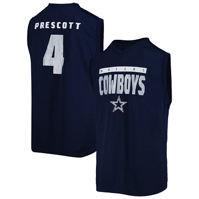 Youth Dak Prescott Navy Dallas Cowboys Fast Track V-Neck Tank Top