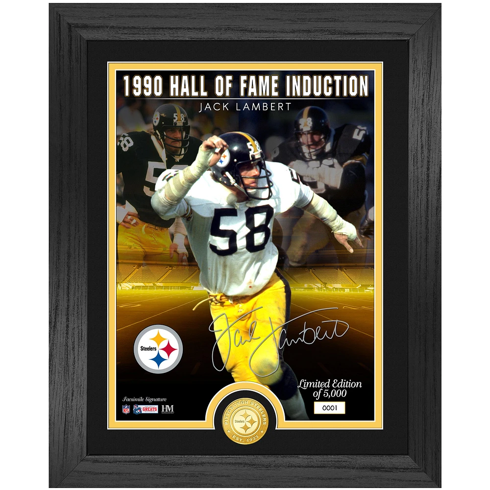 Highland Mint Jack Lambert Pittsburgh Steelers 13'' x 16'' Hall of Fame Induction Replica Signature Photo Mint