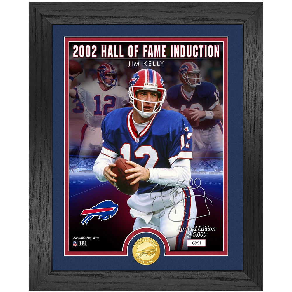 Highland Mint Jim Kelly Buffalo Bills 13'' x 16'' Hall of Fame Induction Replica Signature Photo Mint