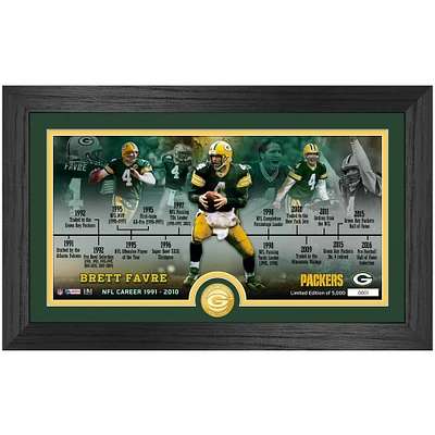 Highland Mint Brett Favre Green Bay Packers 12'' x 20'' Timeline Pano Photo Mint