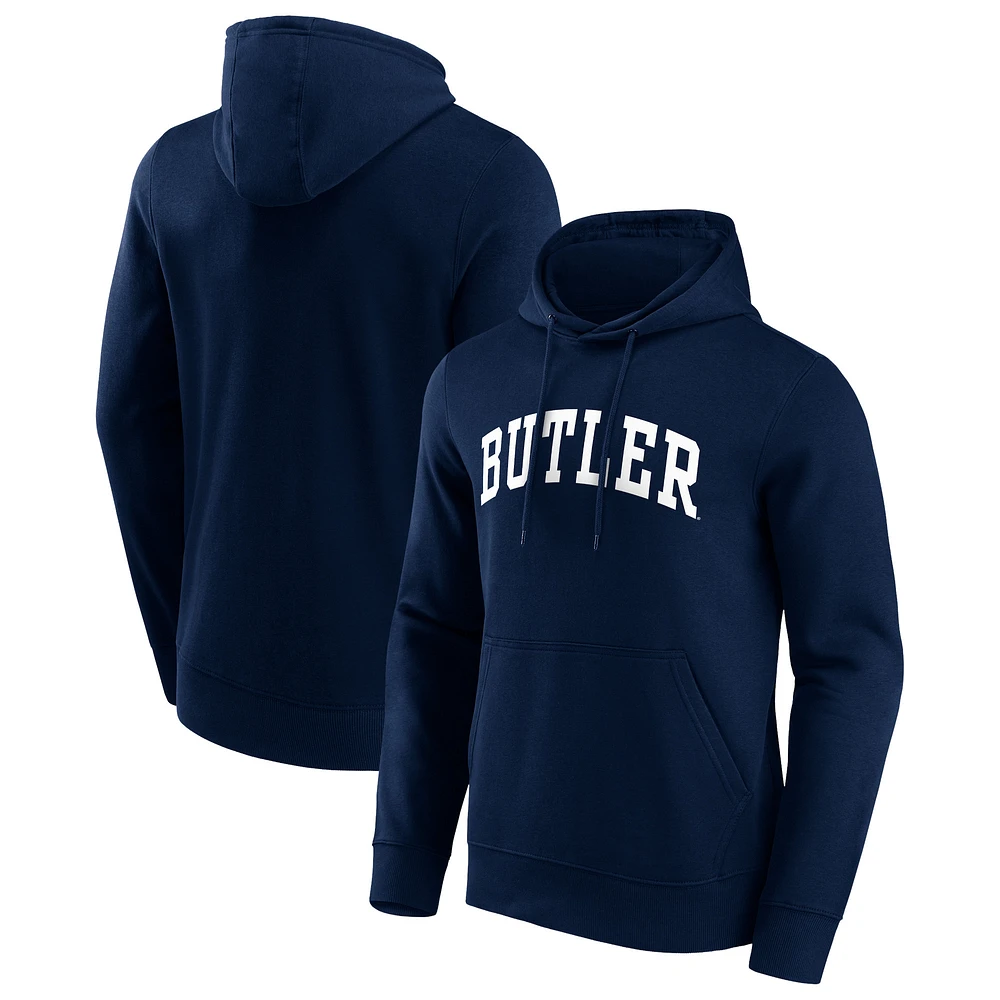 Men's Navy Butler Bulldogs Basic Arch Team Pullover Hoodie