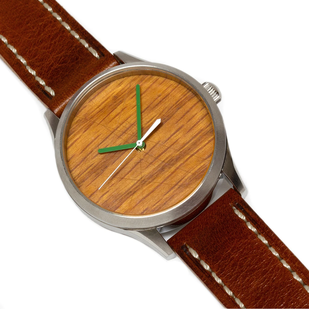 Tokens and Icons Boston Celtics Game-Used Natural Parquet Floor Watch