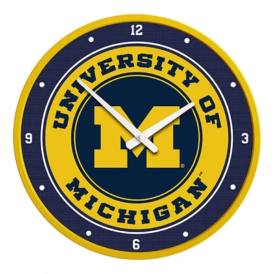 Yellow Michigan Wolverines Modern Disc Wall Clock