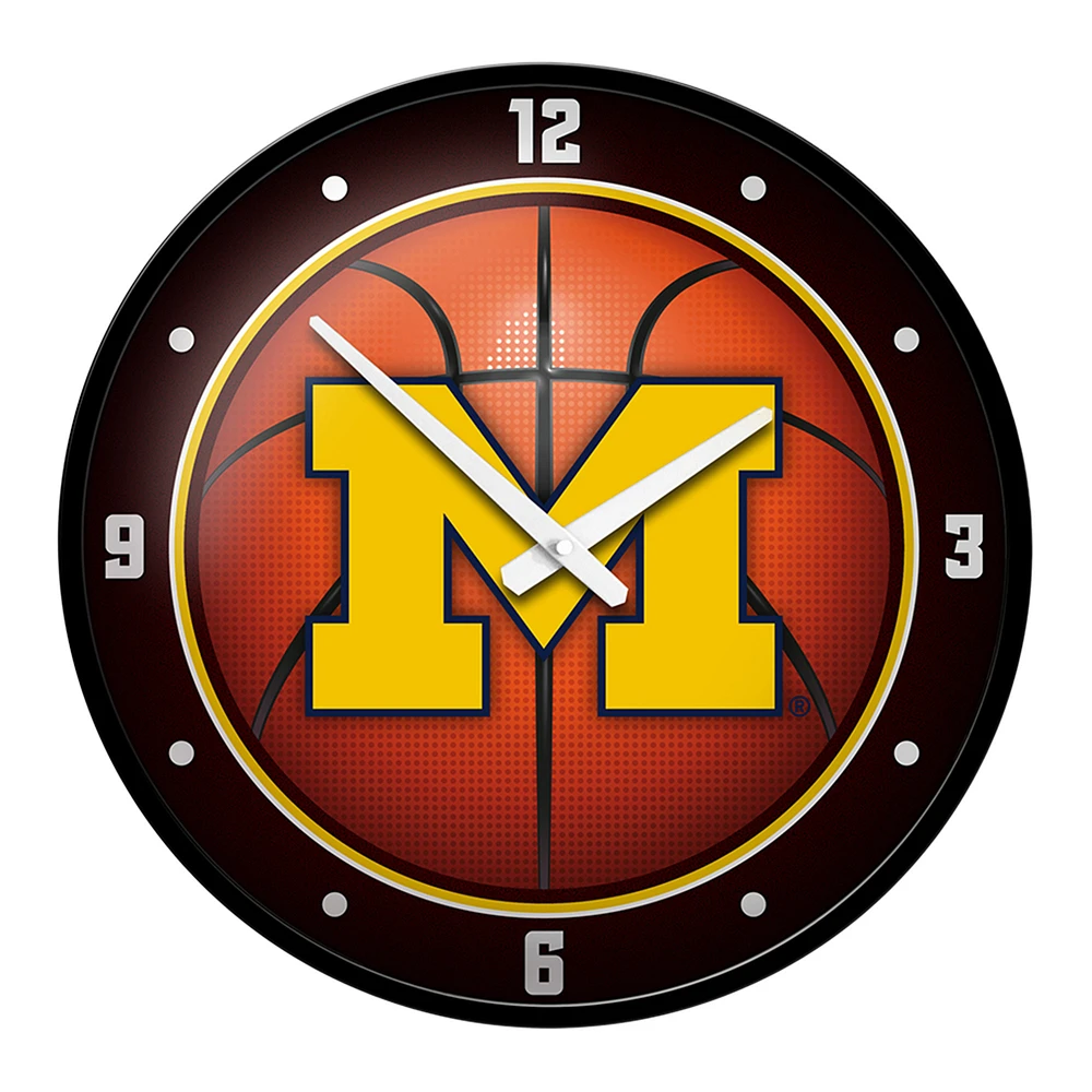 Orange Michigan Wolverines Basketball Modern Disc Wall Clock