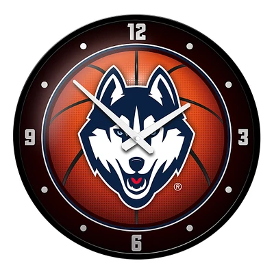 Orange UConn Huskies Basketball Modern Disc Wall Clock