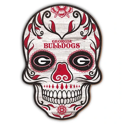Georgia Bulldogs 12'' Sugar Skull Sign