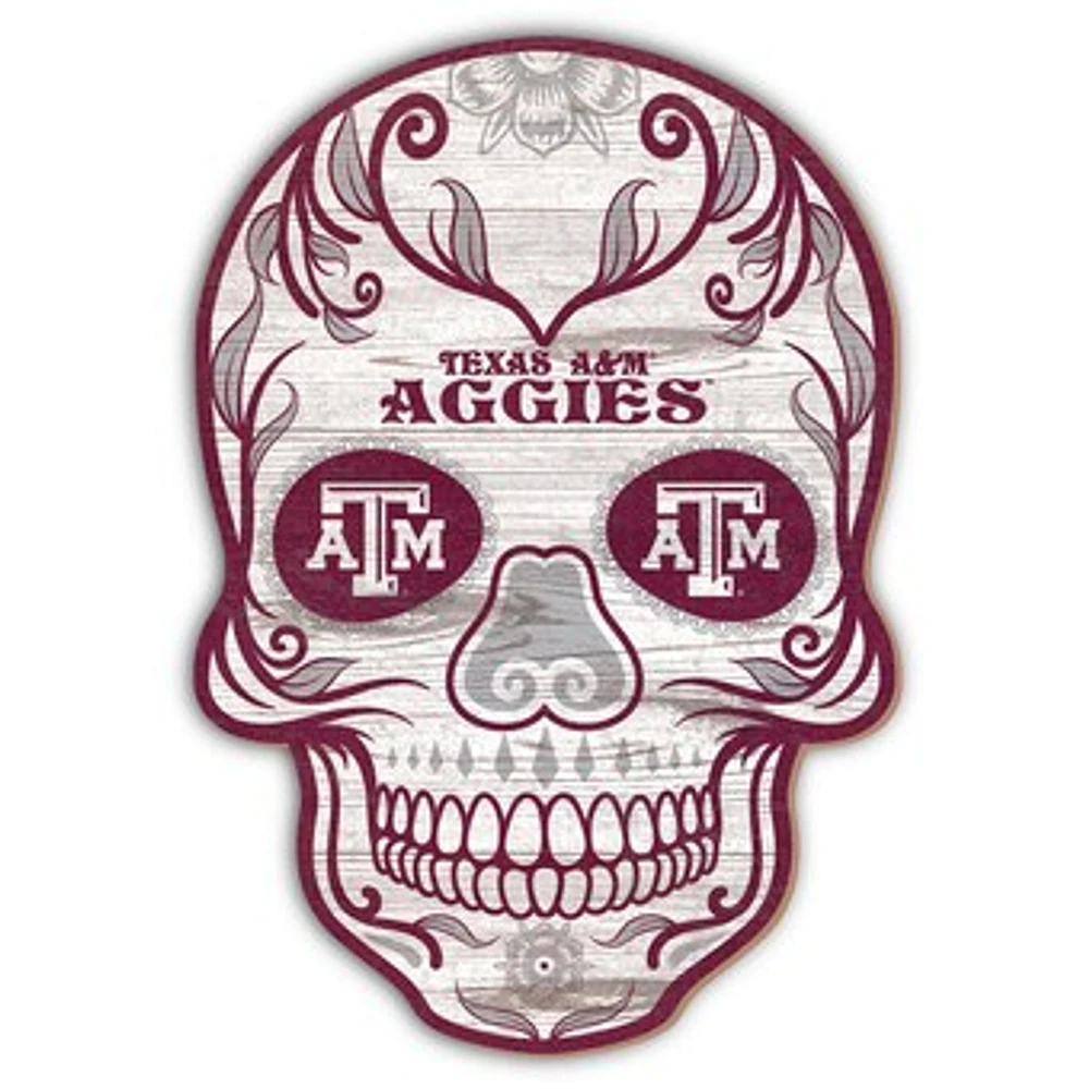 Texas A&M Aggies 12'' Sugar Skull Sign