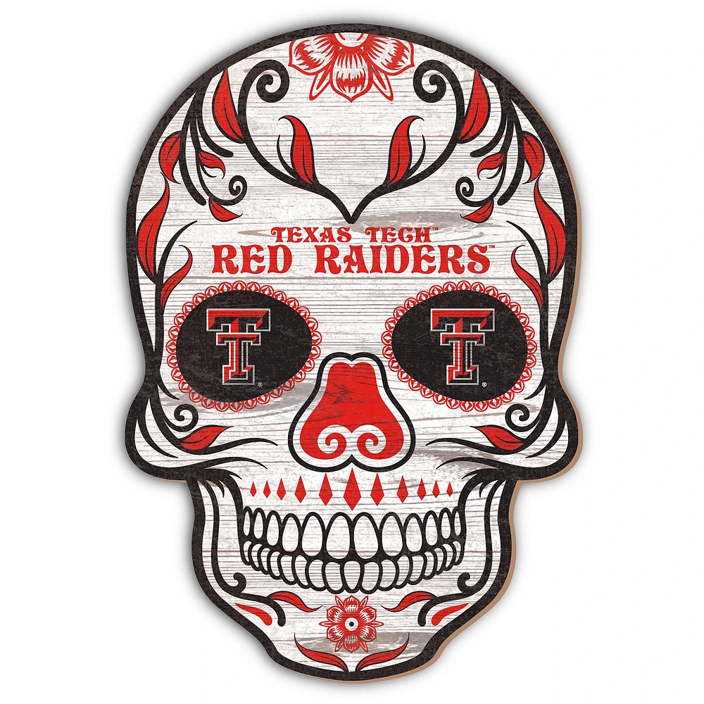 Texas Tech Red Raiders 12'' Sugar Skull Sign