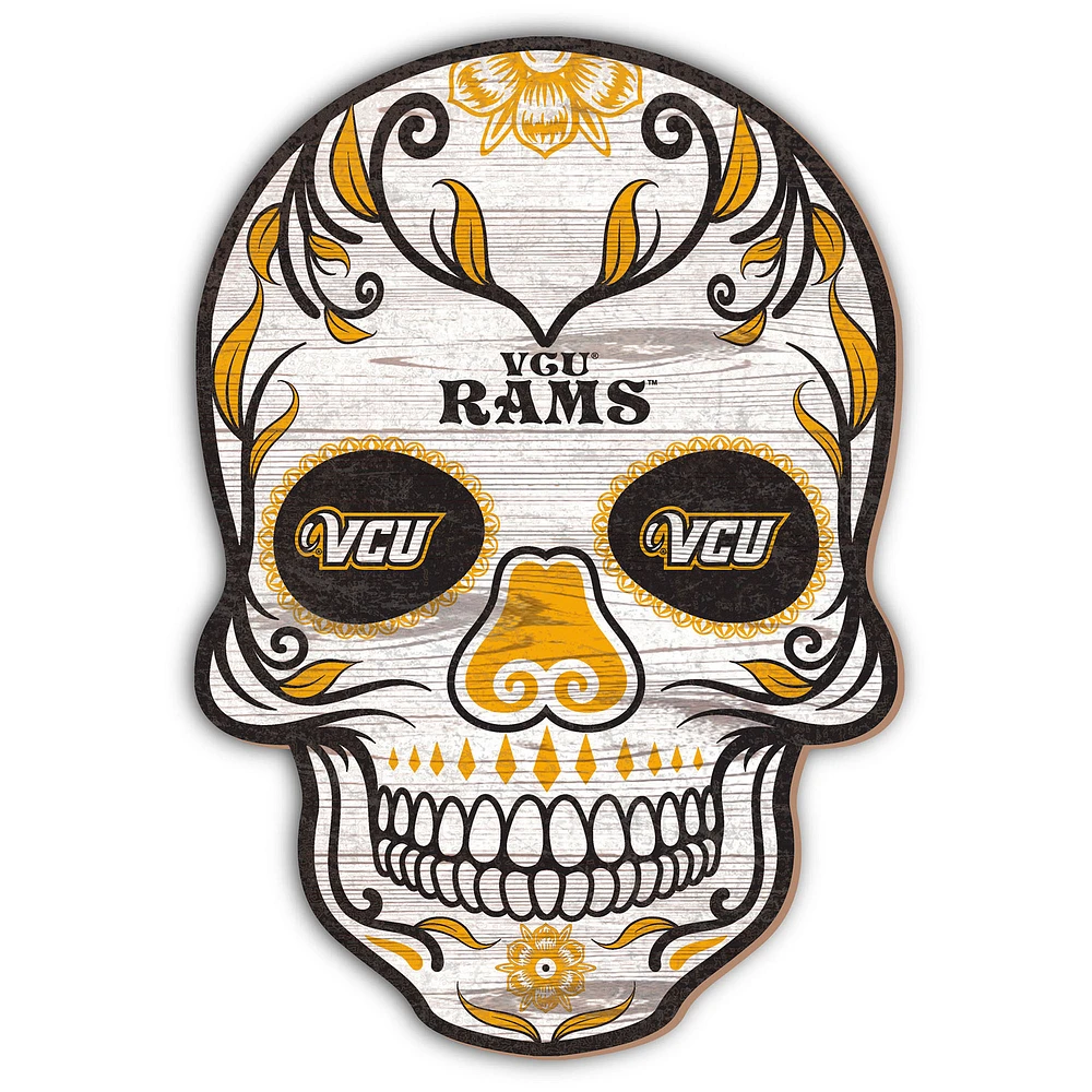 VCU Rams 12'' Sugar Skull Sign