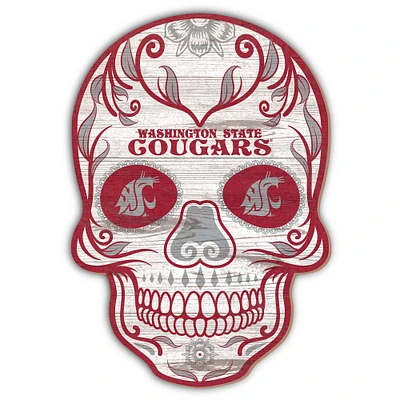 Washington State Cougars 12'' Sugar Skull Sign