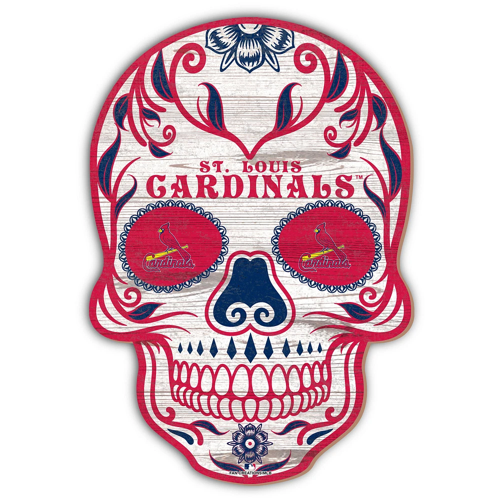 St. Louis Cardinals 12'' Sugar Skull Sign