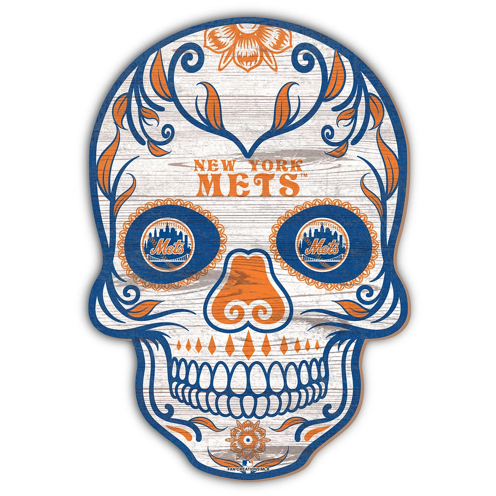 New York Mets 12'' Sugar Skull Sign