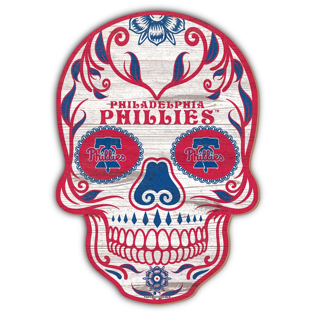 Philadelphia Phillies 12'' Sugar Skull Sign