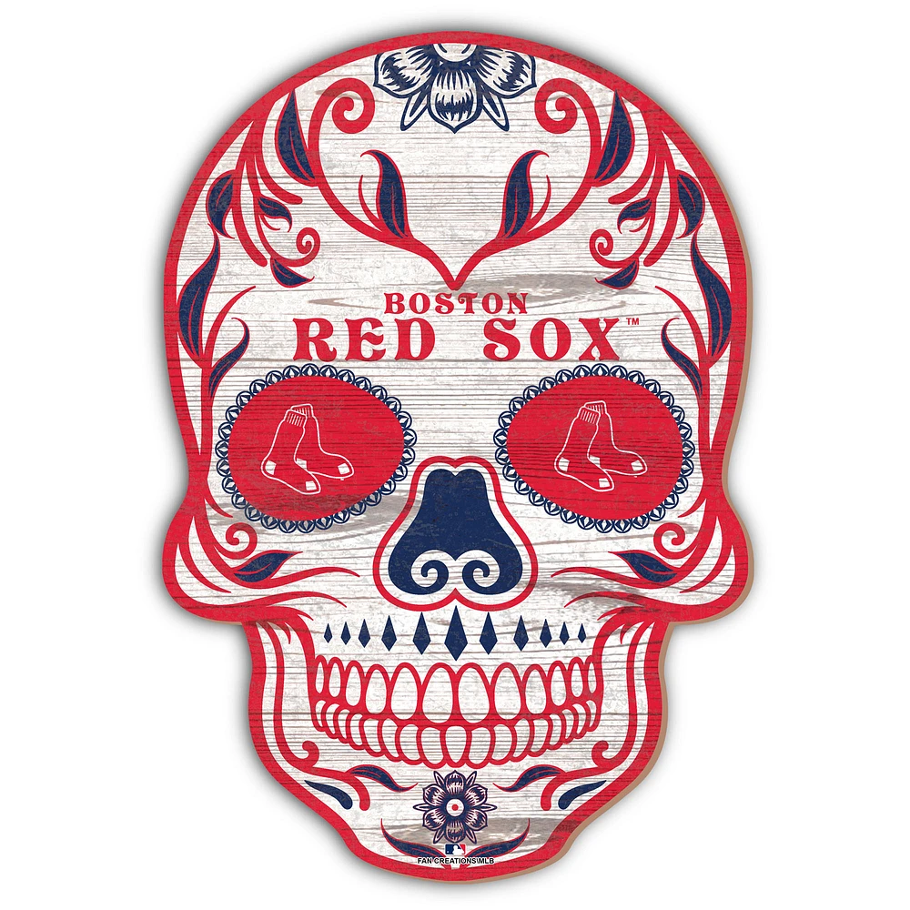 Boston Red Sox 12'' Sugar Skull Sign