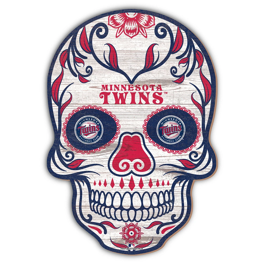 Minnesota Twins 12'' Sugar Skull Sign