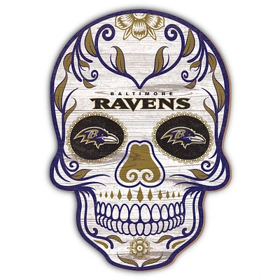 Baltimore Ravens 12'' Sugar Skull Sign