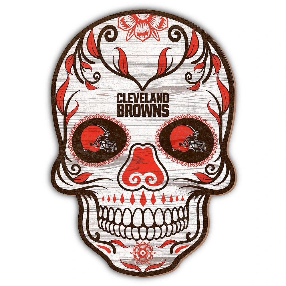 Cleveland Browns 12'' Sugar Skull Sign