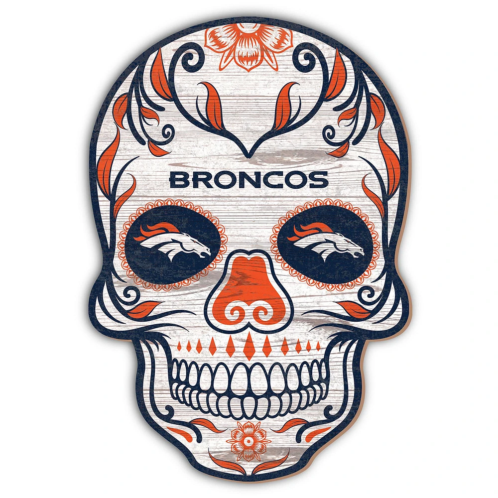 Denver Broncos 12'' Sugar Skull Sign