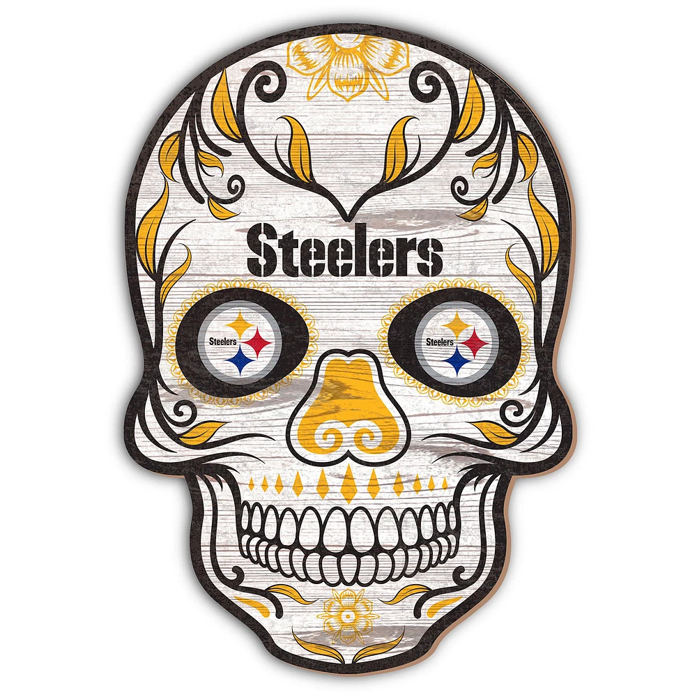 Pittsburgh Steelers 12'' Sugar Skull Sign