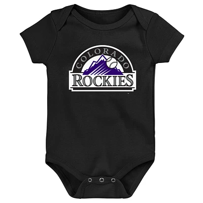 Newborn & Infant Black Colorado Rockies Primary Team Logo Bodysuit