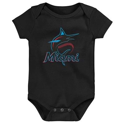 Newborn & Infant Black Miami Marlins Primary Team Logo Bodysuit