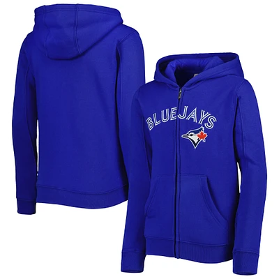 Youth Royal Toronto Blue Jays Wordmark Full-Zip Fleece Hoodie