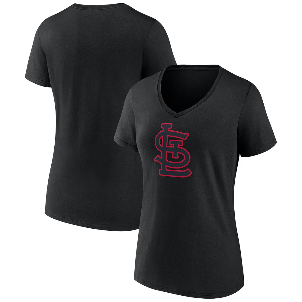Women's Black St. Louis Cardinals Rough Diamond V-Neck T-Shirt