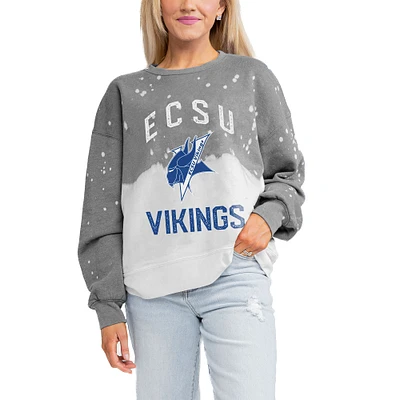 Women's Gameday Couture Gray ECSU Vikings Twice As Nice Faded Crewneck Sweatshirt