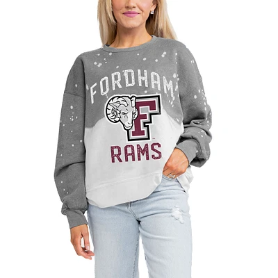Women's Gameday Couture Gray Fordham Rams Twice As Nice Faded Crewneck Sweatshirt
