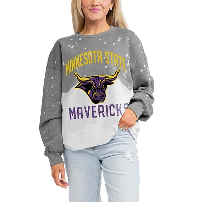 Women's Gameday Couture Gray Minnesota State University Mankato Twice As Nice Faded Crewneck Sweatshirt