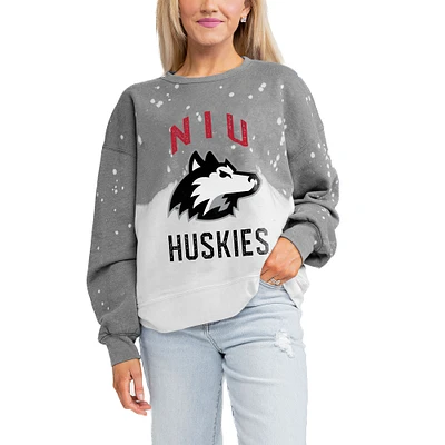 Women's Gameday Couture Gray Northern Illinois Huskies Twice As Nice Faded Crewneck Sweatshirt