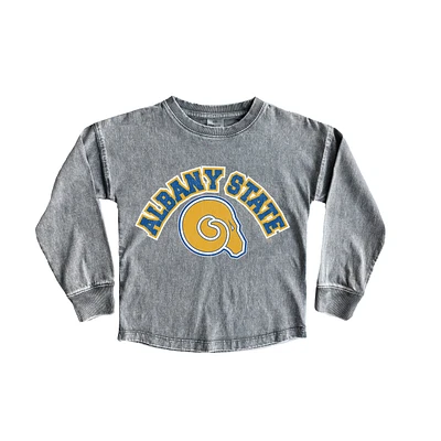 Girls Youth Gameday Couture Gray Albany State Golden Rams Faded Wash Pullover Top