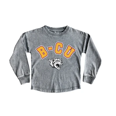 Girls Youth Gameday Couture Gray Bethune-Cookman Wildcats Faded Wash Pullover Top