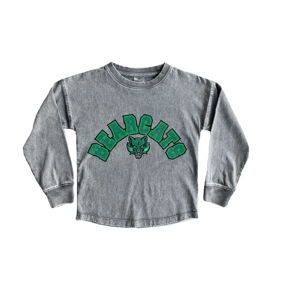 Girls Youth Gameday Couture Gray Binghamton Bearcats Faded Wash Pullover Top
