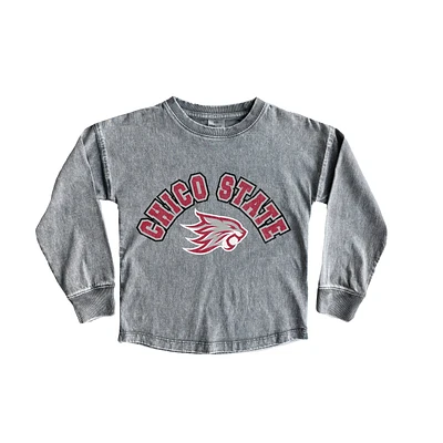 Girls Youth Gameday Couture Gray Cal State Chico Wildcats Faded Wash Pullover Top