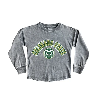 Girls Youth Gameday Couture Gray Colorado State Rams Faded Wash Pullover Top